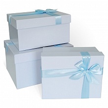 Коробка подарочная прямоугольная 21x17x11см васильковая Д10103П.309.2