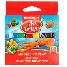 Пластилин 8цв классический с Алоэ Вера 120г Erich Krause Atrberry, 41757