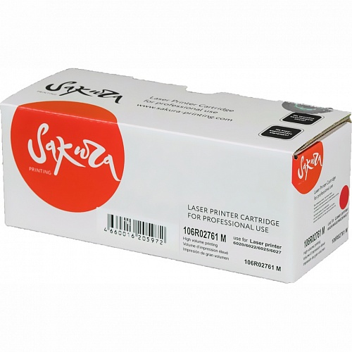 Картридж 106R02761 для Xerox WorkCentre 6027, WorkCentre 6025, Phaser 6022, Phaser 6020, пурпурный пурпурный на 1000 страниц Sakura 106R02761