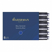 Капсулы для перьевых ручек Waterman короткие синий набор 6шт.(цена за шт.) S0110950