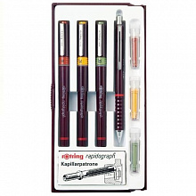Набор рапидографов 3шт Rotring Combi Junior Set 0,25мм 0,35мм 0,5мм S0699