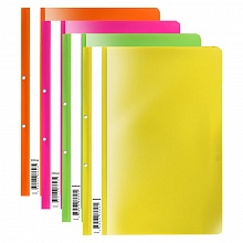 Скоросшиватель пластиковый А4 с перфорацией ассорти Fizzy Neon Erich Krause, 50061