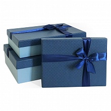 Коробка подарочная прямоугольная 20x15x5см синяя-голубая с бантом Д10103П.212.3