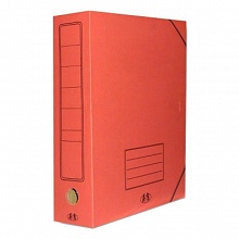 Короб архивный 75мм картон на резинке красная Бланкиздат, ASR7109