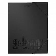 Папка с резинкой пластик А4 черная Megapolis Erich Krause, 50392