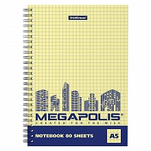 Тетрадь спираль 80л клетка Yellow Concept Megapolis Erich Krause, 49803
