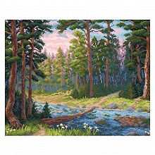 Мозаика алмазная 48х38см Лесная речка BrilliArt, МС-003