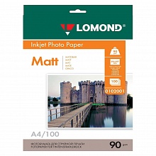 Фотобумага Lomond А4 90г/м2 матовая 100л, 0102001