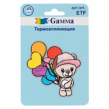 Термоаппликация №04 Медвежонок с шариками 5,6х6см Gamma ETF 02-419