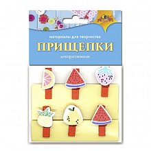Декоративный элемент Прищепка 6шт Фрукты КТС-ПРО, С3574-04