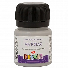 Краска акриловая матовая 20мл серая Decola 14326814