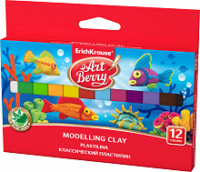 Пластилин 12 цв EK ARTBERRY с Алоэ Вера,180гр, 41759
