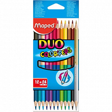 Карандаши  24 цв двусторонние трехгранные ударопрочные MAPED DUO 829600