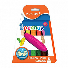 Мелки восковые 12 цветов в форме арахиса Y-PLUS Peanut, CR150100