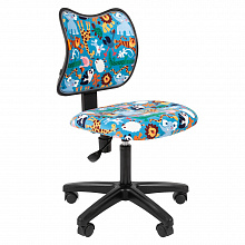 Кресло детское Chairman Kids 102 Black тканевое покрытие с рисунком Зоопарк