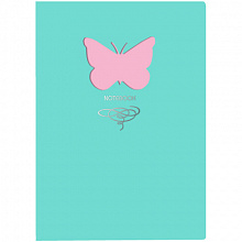 Записная книжка А5 80л Листофф Butterfly мятная искусственная кожа тиснение фольгой, КЗБФЛ5802931