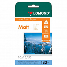 Фотобумага Lomond 10х15см 180г/м2 матовая 50л для струйной печати 0102063