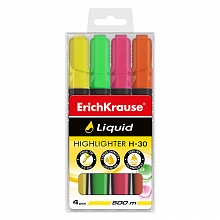Набор текстовыделителей 4цв Liquid H-30 Erich Krause, 47977