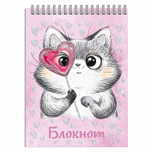 Блокнот А7 40л спираль клетка Котенок Феникс 57781