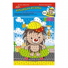 Мозаика из мягкого пластика мерцающая А5 Ёжик на скейте КТС-ПРО, С2420-25