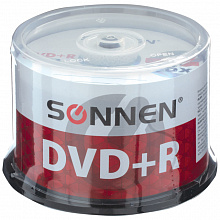 Диск DVD+R 4,7GB 16х 50шт (цена за 1 шт) SONNEN 512577