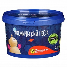 Песок кинетический 2000гр цвет зеленый + 2 формочки Космический песок ВОЛШЕБНЫЙ МИР 714-200
