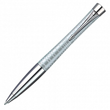 Ручка шариковая поворотный механизм 1мм синий стержень PARKER Urban Premium Silver -Blue CT M 1906870/K206