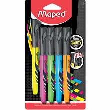 Набор текстовыделителей 5цв крепление на колпачке Fluo Peps Pen MAPED, 734027