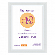 Фоторамка пластиковая 21х30см DB8 белая со стеклом/пластиком с подставкой Светосила, 5-39947