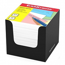Блок для записи 9х9х9см белый, черный картонный бокс Erich Krause, 37006