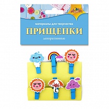 Декоративный элемент Прищепка 6шт Солнышко и тучка КТС-ПРО, С3574-17