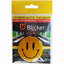 Светоотражатель значок Смайлик желтый, Blicker, zb006