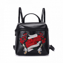 Рюкзак 21х21х10см черный кожзам OrsOro GRIZZLY DW-849