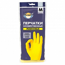 Перчатки резиновые M Aviora желтые 402-567