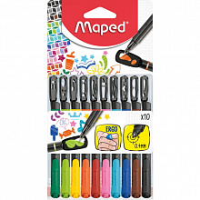 Набор капиллярных ручек 10цв 0,4мм с трафаретами MAPED Graph Peps Mania 749450