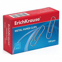 Скрепки 50мм 100шт оцинкованные Erich Krause, 7857