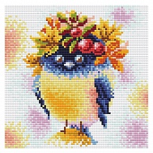 Мозаика алмазная 20х20см Осенняя пташка BrilliArt, МС-091