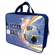 Папка на молнии А4 1 отделение ткань с ручками Soccer Ball LAMARK, DC0125-01