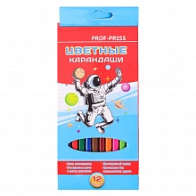 Карандаши пластиковые  12 цв. Космонавт Проф-Пресс 2М, КЦ-8373