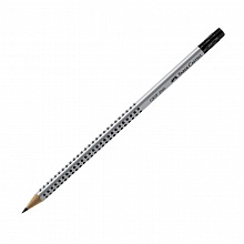 Карандаш чернографитный HB с ластиком трехгранный корпус серый Faber-Castell GRIP 2001 117200