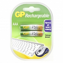 Аккумуляторная батарея GP AAA HR03 Ni-Mh, 750 mAh BL2 (цена за 2шт) 75AAAHC-2DECRC2