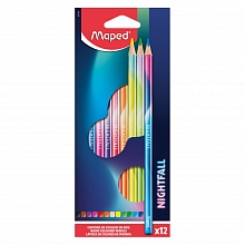 Карандаши  12 цв трехгранные MAPED Nightfall 831700