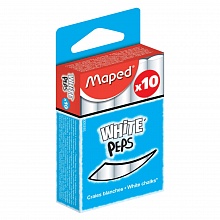 Мел белый 10шт формула без грязи MAPED White Peps 593500