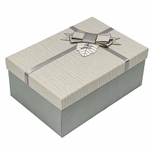 Коробка подарочная прямоугольная 21х14х8см серая For You OMG 7201540/7