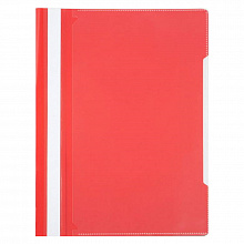 Скоросшиватель пластиковый А4 красный, с карманом Бюрократ PS-K20RED