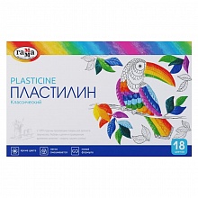 Пластилин 18 цв Классический 360г + стек Гамма, 281035