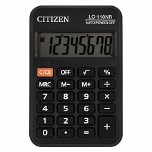 Калькулятор карманный 8 разрядов черный CITIZEN LC-110NR