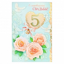Открытка А5 С годовщиной свадьбы 5 лет 048.437 МП