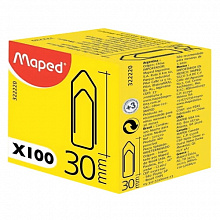 Скрепки 30мм 100шт никелированные Medium MAPED 322220