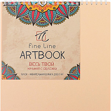 Блокнот для акварели 190х190мм 20л Sketchbook 200г/м2 Полином, 2828